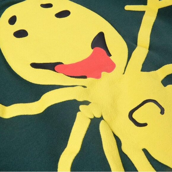 CPFM.XYZ Ink-Splashed Smiley Face Hooded Sweatshirt Green - Picture 6 of 8